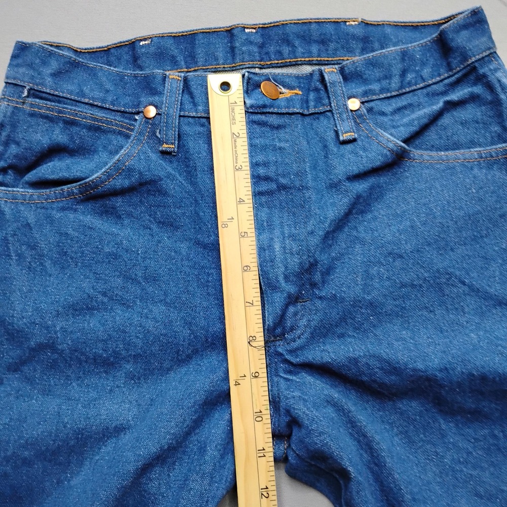 Wrangler 13MWZ Cowboy Cut Mens Blue Denim Jeans 30x32 Straight fit - Picture 6 of 8
